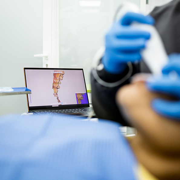 Dental patient having a digital impression of their teeth taken