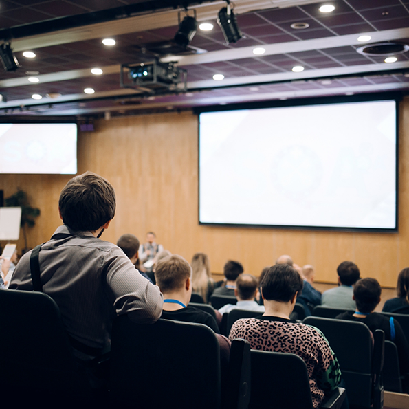 Lecture hall full of students